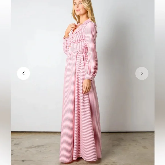Vestique Pink Striped Maxi Dress - Picture 4 of 6